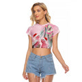 Australia Funny Pink Galah Christmas Raglan Cropped T Shirt Aboriginal Eucalyptus Blossoms Watercolor - Aussie Hoodie