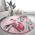 Australia Funny Pink Galah Christmas Round Carpet Aboriginal Eucalyptus Blossoms Watercolor - Aussie Hoodie