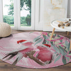Australia Funny Pink Galah Christmas Round Carpet Aboriginal Eucalyptus Blossoms Watercolor - Aussie Hoodie