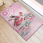 Australia Funny Pink Galah Christmas Rubber Doormat Aboriginal Eucalyptus Blossoms Watercolor - Aussie Hoodie