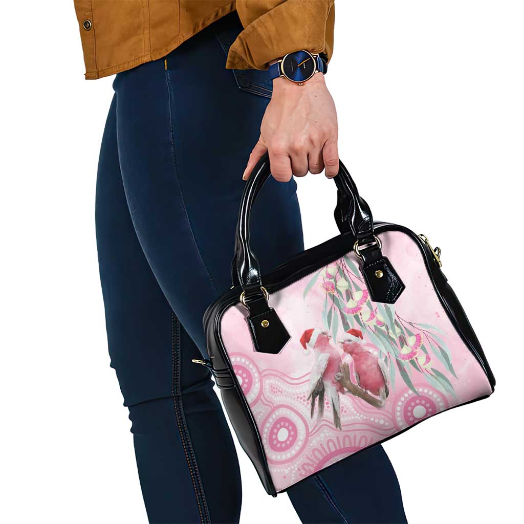 Australia Funny Pink Galah Christmas Shoulder Handbag Aboriginal Eucalyptus Blossoms Watercolor - Aussie Hoodie