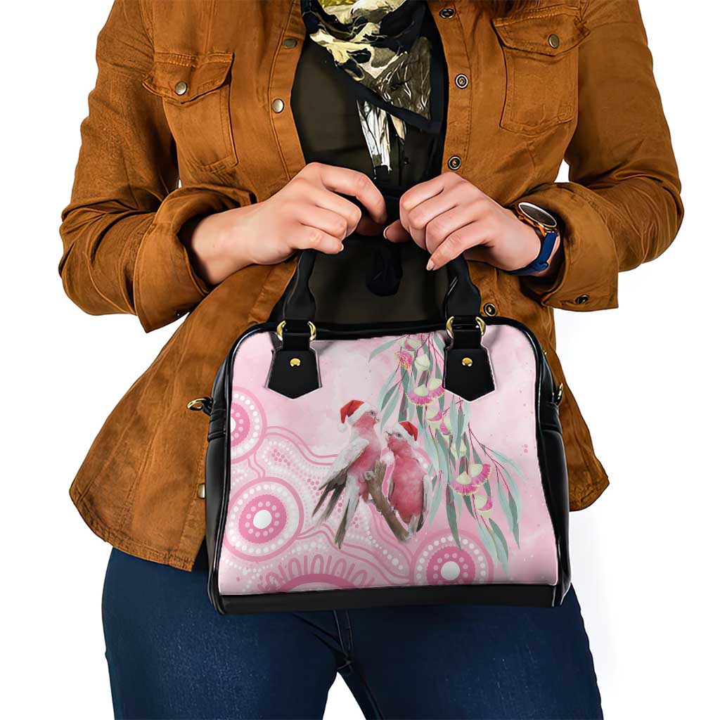 Australia Funny Pink Galah Christmas Shoulder Handbag Aboriginal Eucalyptus Blossoms Watercolor - Aussie Hoodie