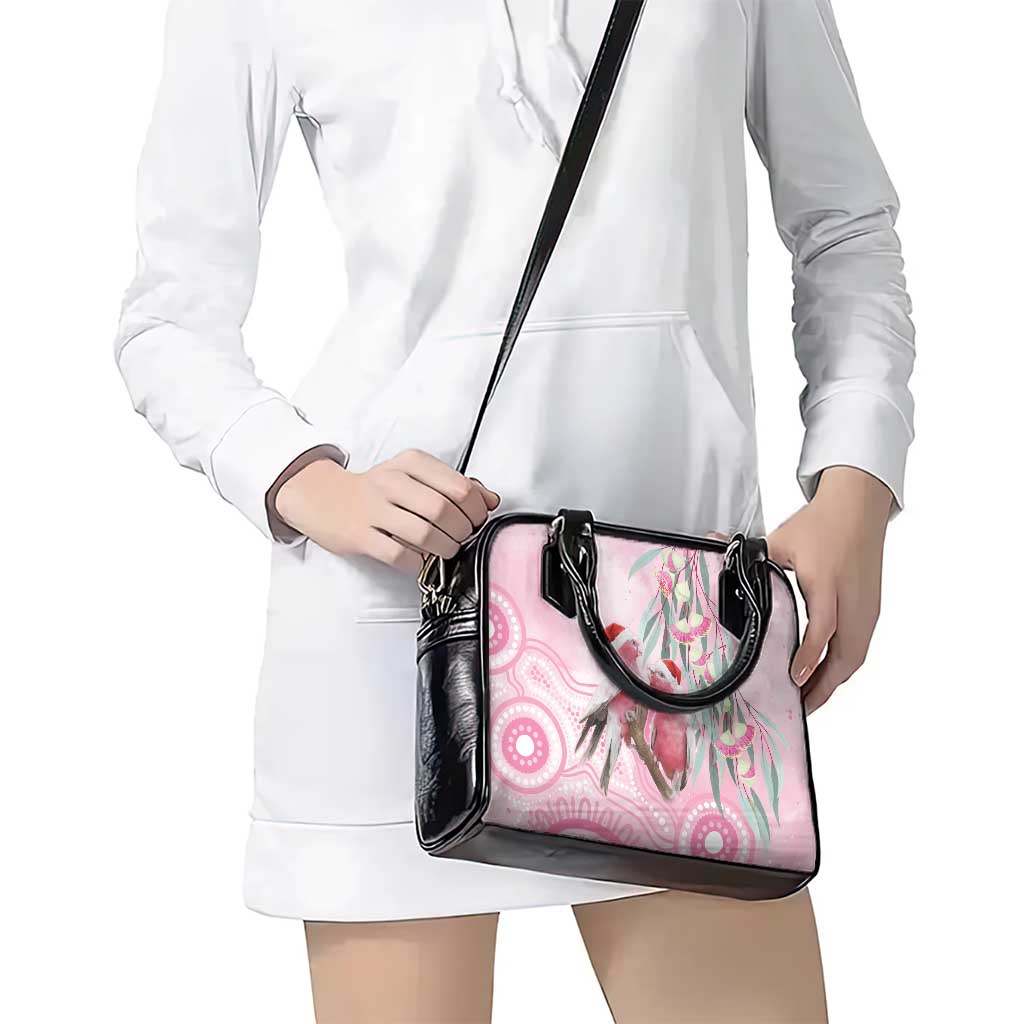 Australia Funny Pink Galah Christmas Shoulder Handbag Aboriginal Eucalyptus Blossoms Watercolor - Aussie Hoodie