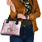Australia Funny Pink Galah Christmas Shoulder Handbag Aboriginal Eucalyptus Blossoms Watercolor - Aussie Hoodie