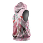 Australia Funny Pink Galah Christmas Sleeveless Hoodie Aboriginal Eucalyptus Blossoms Watercolor - Aussie Hoodie
