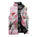 Australia Funny Pink Galah Christmas Sleeveless Puffer Jacket Aboriginal Eucalyptus Blossoms Watercolor - Aussie Hoodie