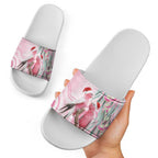 Australia Funny Pink Galah Christmas Slide Sandals Aboriginal Eucalyptus Blossoms Watercolor - Aussie Hoodie