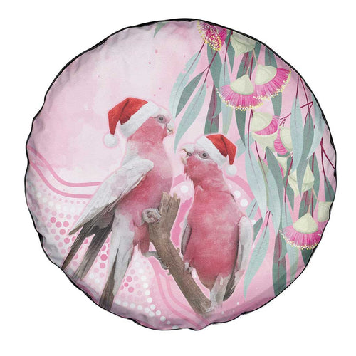 Australia Funny Pink Galah Christmas Spare Tire Cover Aboriginal Eucalyptus Blossoms Watercolor - Aussie Hoodie