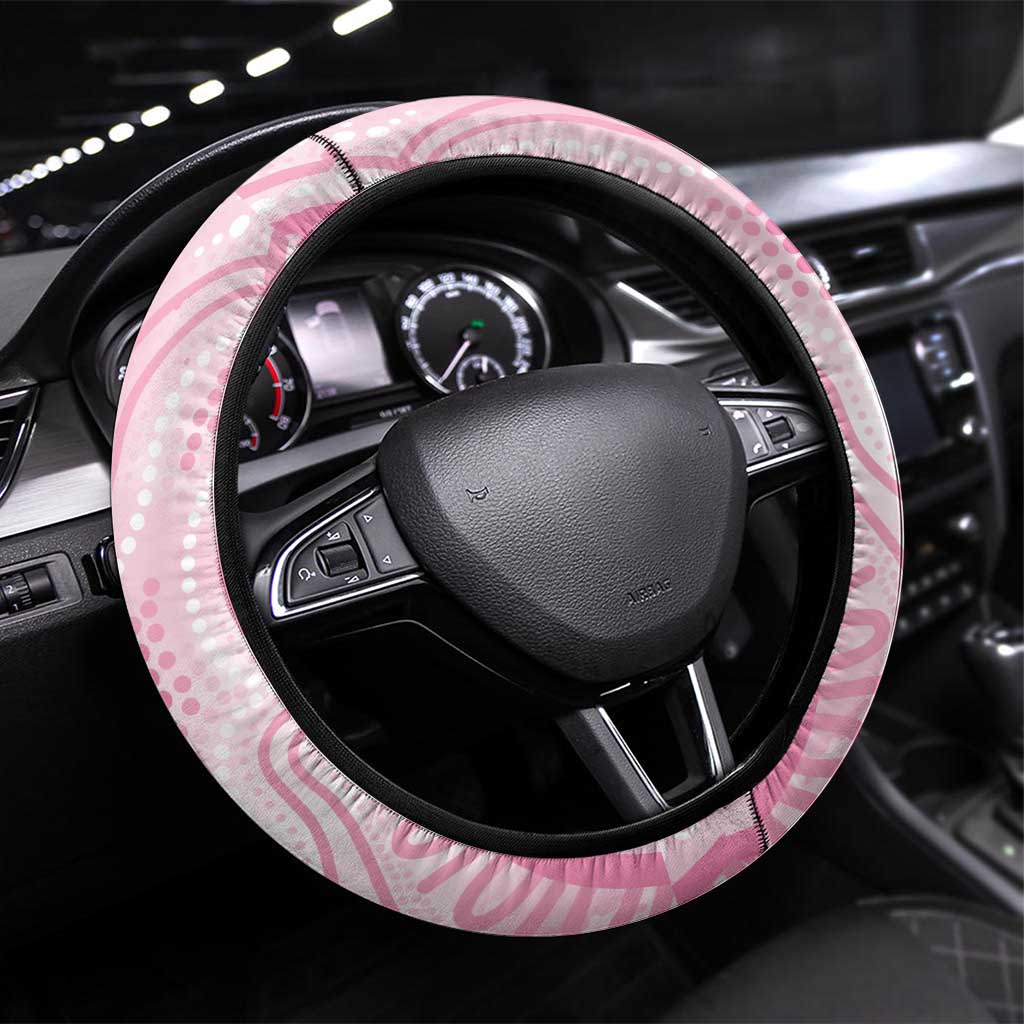 Australia Funny Pink Galah Christmas Steering Wheel Cover Aboriginal Eucalyptus Blossoms Watercolor - Aussie Hoodie