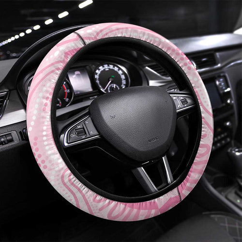 Australia Funny Pink Galah Christmas Steering Wheel Cover Aboriginal Eucalyptus Blossoms Watercolor - Aussie Hoodie