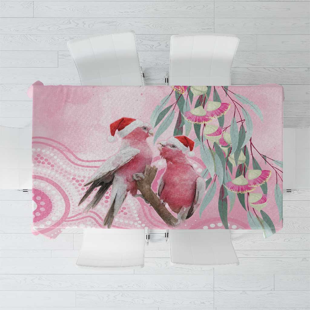 Australia Funny Pink Galah Christmas Tablecloth Aboriginal Eucalyptus Blossoms Watercolor - Aussie Hoodie