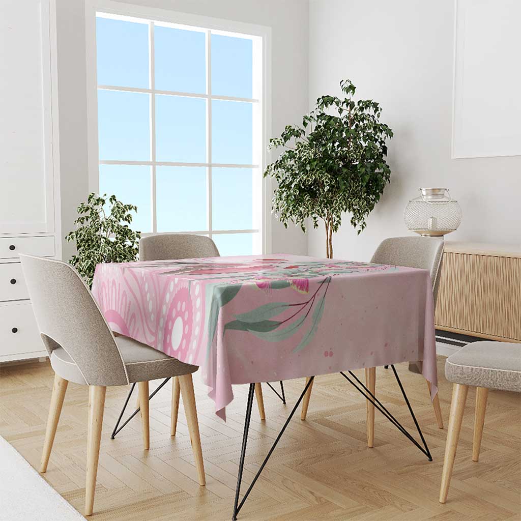 Australia Funny Pink Galah Christmas Tablecloth Aboriginal Eucalyptus Blossoms Watercolor - Aussie Hoodie