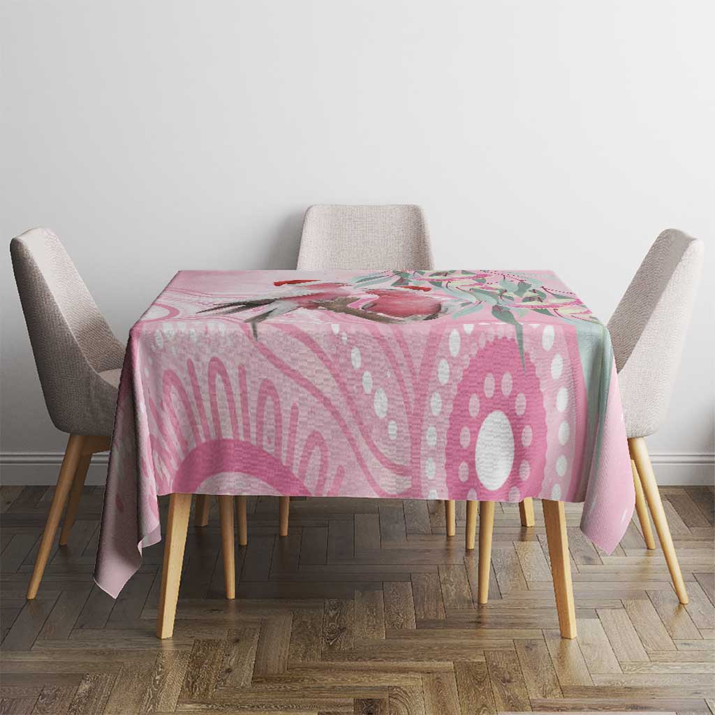 Australia Funny Pink Galah Christmas Tablecloth Aboriginal Eucalyptus Blossoms Watercolor - Aussie Hoodie