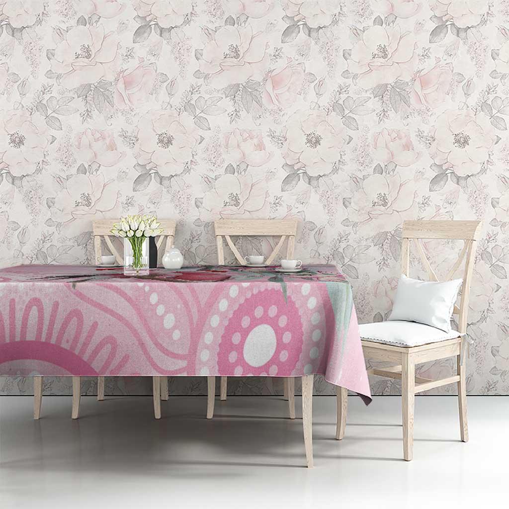 Australia Funny Pink Galah Christmas Tablecloth Aboriginal Eucalyptus Blossoms Watercolor - Aussie Hoodie