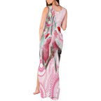 Australia Funny Pink Galah Christmas Tank Maxi Dress Aboriginal Eucalyptus Blossoms Watercolor - Aussie Hoodie