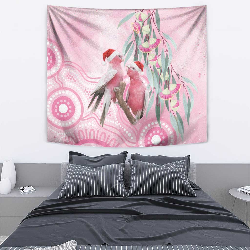 Australia Funny Pink Galah Christmas Tapestry Aboriginal Eucalyptus Blossoms Watercolor - Aussie Hoodie