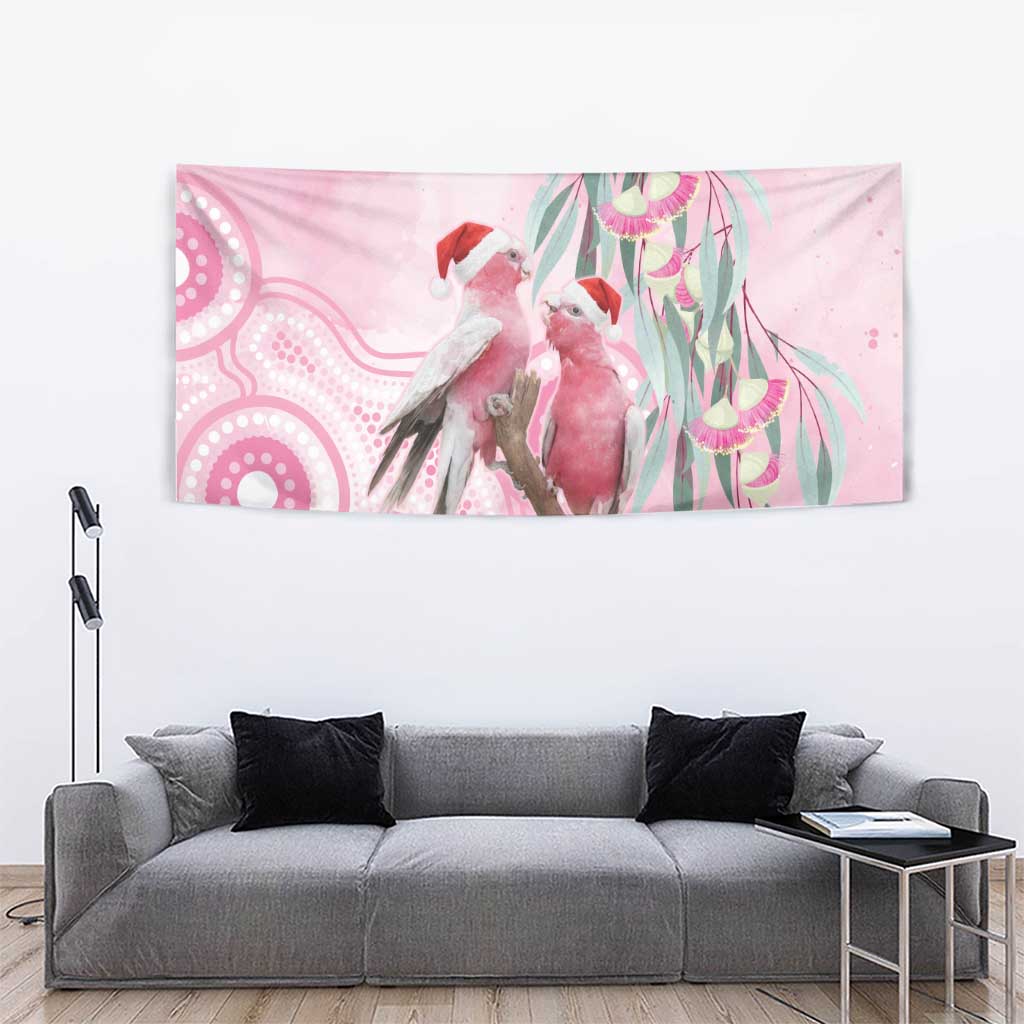 Australia Funny Pink Galah Christmas Tapestry Aboriginal Eucalyptus Blossoms Watercolor - Aussie Hoodie