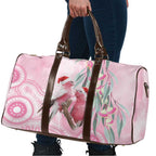 Australia Funny Pink Galah Christmas Travel Bag Aboriginal Eucalyptus Blossoms Watercolor - Aussie Hoodie