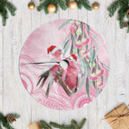 Australia Funny Pink Galah Christmas Tree Skirt Aboriginal Eucalyptus Blossoms Watercolor - Aussie Hoodie