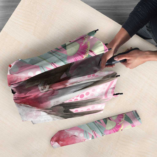 Australia Funny Pink Galah Christmas Umbrella Aboriginal Eucalyptus Blossoms Watercolor - Aussie Hoodie
