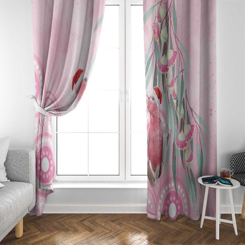 Australia Funny Pink Galah Christmas Window Curtain Aboriginal Eucalyptus Blossoms Watercolor - Aussie Hoodie