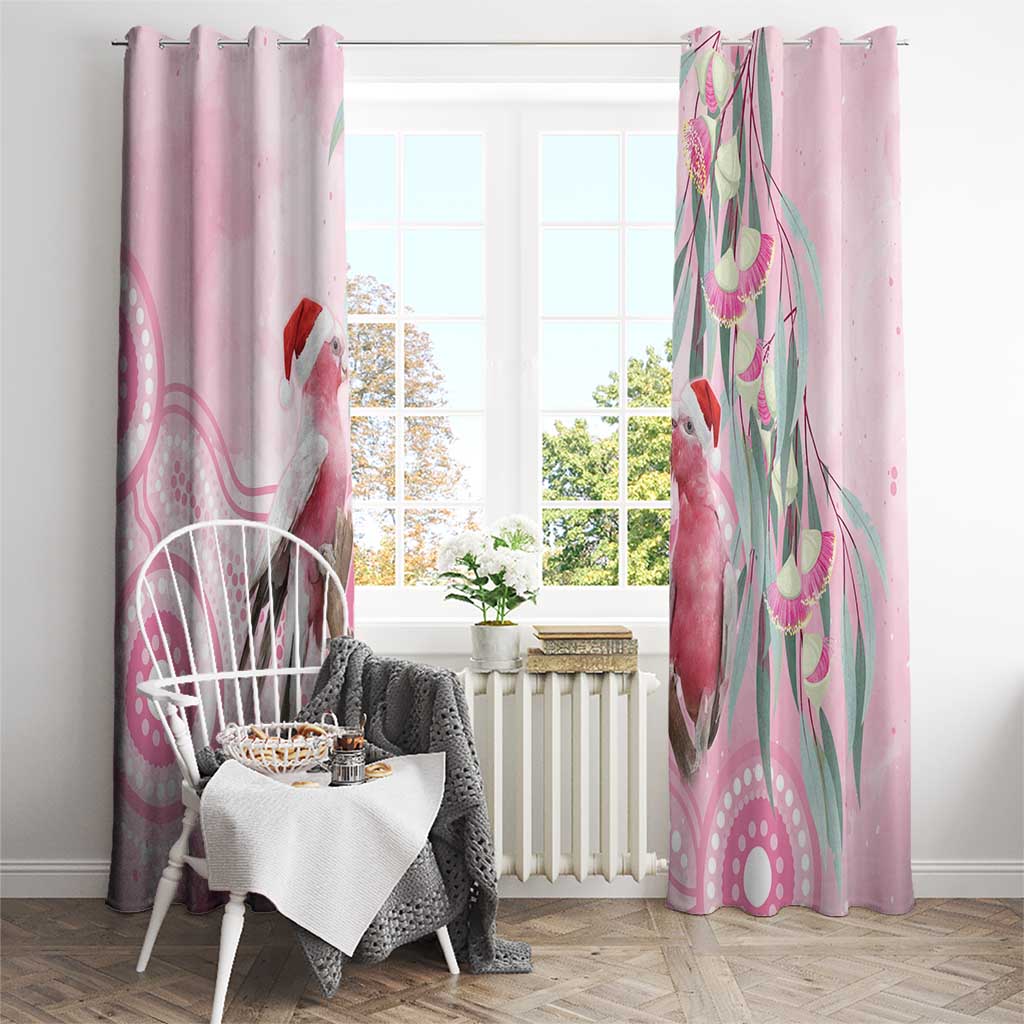 Australia Funny Pink Galah Christmas Window Curtain Aboriginal Eucalyptus Blossoms Watercolor - Aussie Hoodie
