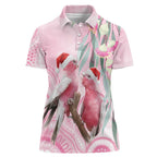 Australia Funny Pink Galah Christmas Women Polo Shirt Aboriginal Eucalyptus Blossoms Watercolor - Aussie Hoodie