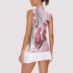 Australia Funny Pink Galah Christmas Women Sleeveless Polo Shirt Aboriginal Eucalyptus Blossoms Watercolor - Aussie Hoodie