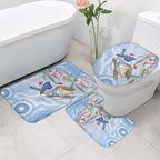 Australia Superb Fairywren Christmas Bathroom Set Aboriginal Eucalyptus Blossoms Watercolor - Aussie Hoodie