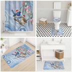 Australia Superb Fairywren Christmas Bathroom Set Aboriginal Eucalyptus Blossoms Watercolor - Aussie Hoodie