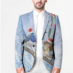 Australia Superb Fairywren Christmas Blazer Aboriginal Eucalyptus Blossoms Watercolor - Aussie Hoodie