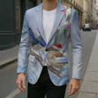 Australia Superb Fairywren Christmas Blazer Aboriginal Eucalyptus Blossoms Watercolor - Aussie Hoodie