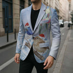 Australia Superb Fairywren Christmas Blazer Aboriginal Eucalyptus Blossoms Watercolor - Aussie Hoodie