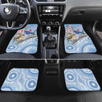 Australia Superb Fairywren Christmas Car Mats Aboriginal Eucalyptus Blossoms Watercolor - Aussie Hoodie