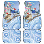Australia Superb Fairywren Christmas Car Mats Aboriginal Eucalyptus Blossoms Watercolor - Aussie Hoodie