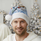 Australia Superb Fairywren Christmas Santa Hat Aboriginal Eucalyptus Blossoms Watercolor - Aussie Hoodie