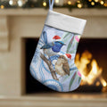 Australia Superb Fairywren Christmas Stocking Aboriginal Eucalyptus Blossoms Watercolor - Aussie Hoodie