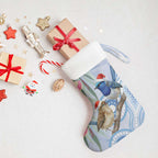 Australia Superb Fairywren Christmas Stocking Aboriginal Eucalyptus Blossoms Watercolor - Aussie Hoodie