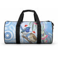 Australia Superb Fairywren Christmas Duffle Bag Aboriginal Eucalyptus Blossoms Watercolor