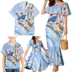 Australia Superb Fairywren Christmas Family Matching Mermaid Dress and Hawaiian Shirt Aboriginal Eucalyptus Blossoms Watercolor - Aussie Hoodie