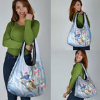 Australia Superb Fairywren Christmas Grocery Bag Aboriginal Eucalyptus Blossoms Watercolor - Aussie Hoodie