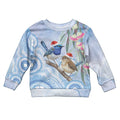 Australia Superb Fairywren Christmas Kid Ugly Christmas Sweater Aboriginal Eucalyptus Blossoms Watercolor - Aussie Hoodie