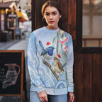 Australia Superb Fairywren Christmas Ugly Christmas Sweater Aboriginal Eucalyptus Blossoms Watercolor - Aussie Hoodie