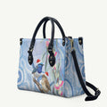 Australia Superb Fairywren Christmas Leather Bag Aboriginal Eucalyptus Blossoms Watercolor - Aussie Hoodie
