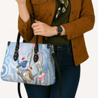 Australia Superb Fairywren Christmas Leather Bag Aboriginal Eucalyptus Blossoms Watercolor - Aussie Hoodie