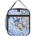 Australia Superb Fairywren Christmas Lunch Bag Aboriginal Eucalyptus Blossoms Watercolor