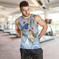 Australia Superb Fairywren Christmas Men Tank Top Aboriginal Eucalyptus Blossoms Watercolor - Aussie Hoodie