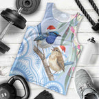 Australia Superb Fairywren Christmas Men Tank Top Aboriginal Eucalyptus Blossoms Watercolor - Aussie Hoodie