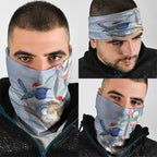 Australia Superb Fairywren Christmas Neck Gaiter Aboriginal Eucalyptus Blossoms Watercolor - Aussie Hoodie
