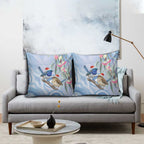 Australia Superb Fairywren Christmas Pillow Cover Aboriginal Eucalyptus Blossoms Watercolor - Aussie Hoodie